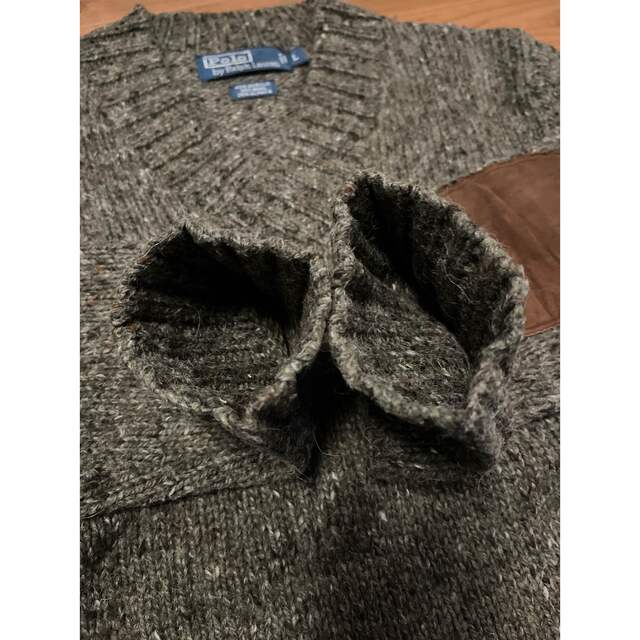 ポロ ラルフローレン Vネック ニット セーター エルボーパッチ メンズのトップス(ニット/セーター)の商品写真