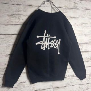 ステューシー STUSSY 両面ロゴ ビッグバックロゴ スウェット グリーン M-