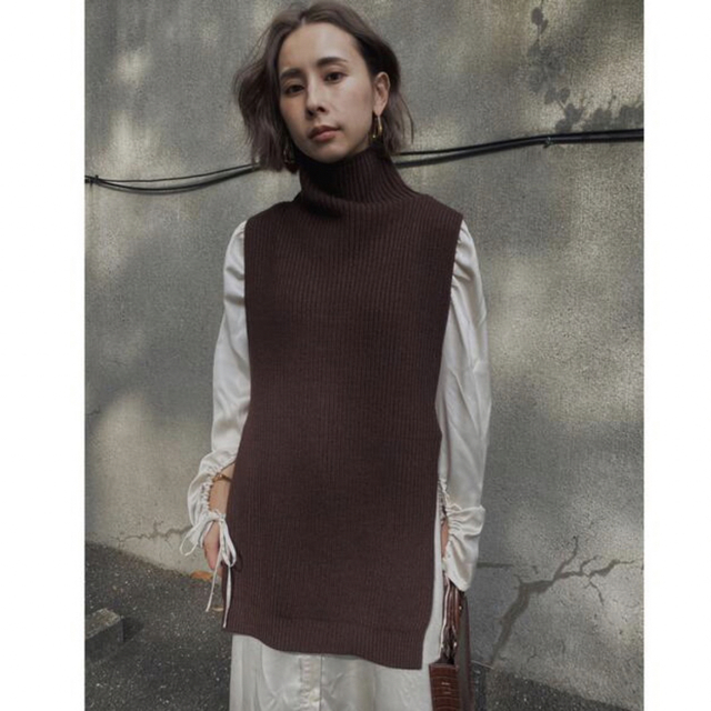 Ameri VEST LAYERED SHIRT DRESS ブラウン