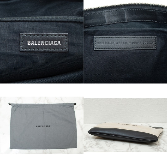 【美品】BALENCIAGA(バレンシアガ) ネイビークリップクラッチバッグ 7