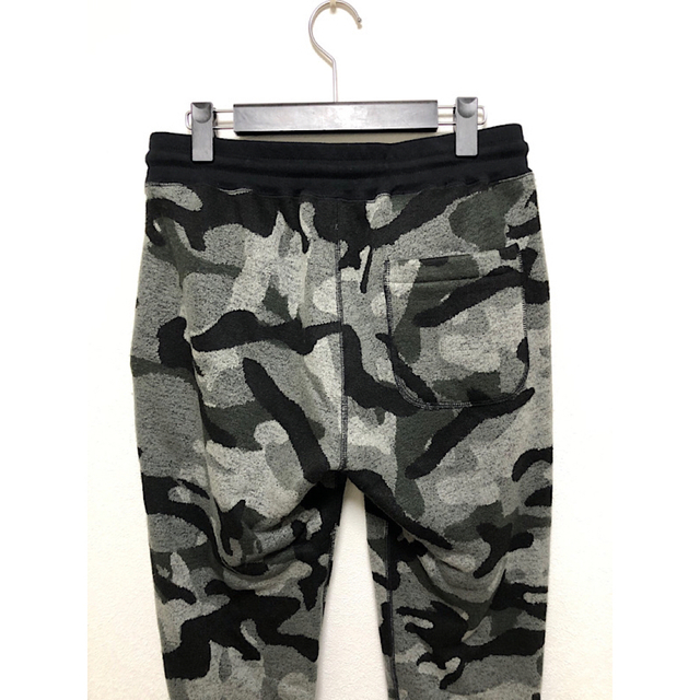 新品1 piu 1 uguale 3定価6万円3ワッペンリブパンツⅣ黒CAMO 3