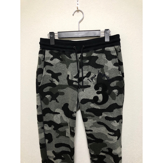 新品1 piu 1 uguale 3定価6万円3ワッペンリブパンツⅣ黒CAMO 2