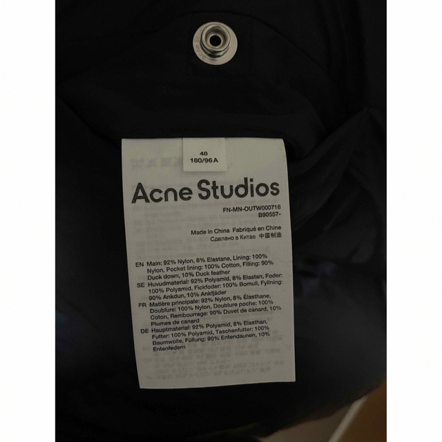 Acne studiosダウンジャケット11月中¥113,000→¥90,000