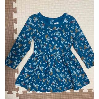 プチバトー(PETIT BATEAU)のPETIT BATEAU   スウェット プリント 長袖 ワンピース　3ans(ワンピース)