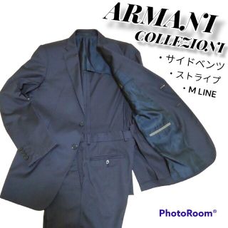 アルマーニ コレツィオーニ(ARMANI COLLEZIONI)のアルマーニ コレツォーニ セットアップ スーツ ストライプ柄 紺色 ２ボタン(セットアップ)