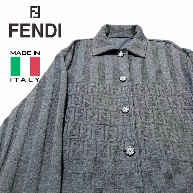 希少★FENDI フェンディ ズッカ柄 最高級イタリア製  デザインニットコート