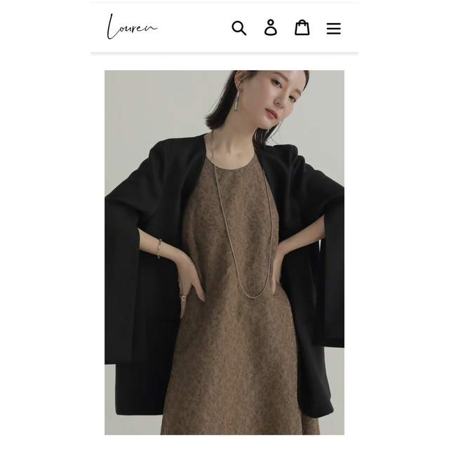 louren ワンピース　flower jacquard flare dress