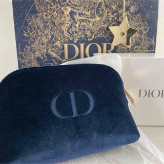 クリスチャンディオール(Christian Dior)のDIOR ノベルティ ポーチ クリスマス ホリデー　ネイビー(ポーチ)