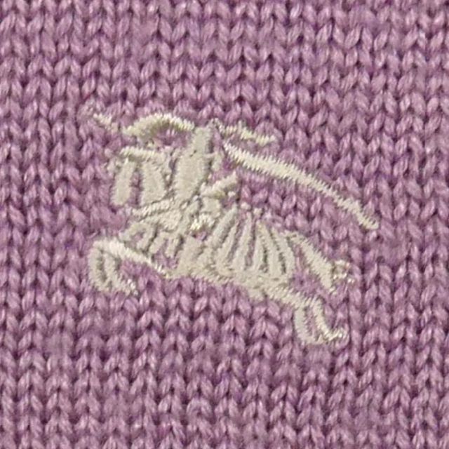 BURBERRY BLACK LABEL(バーバリーブラックレーベル)の廃盤 バーバリー セーター ニット M メンズ 長袖 紫 刺繍 HN1686 メンズのトップス(ニット/セーター)の商品写真