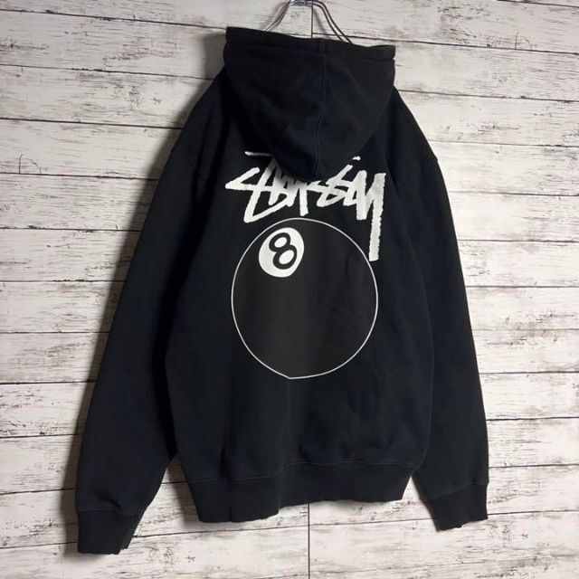 STUSSY - 【大人気】 STUSSY パーカー 8ボール 両面プリント 即