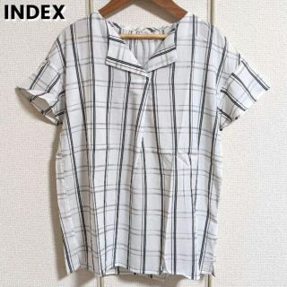 インデックス(INDEX)のindex チェックスキッパーブラウス 半袖 M(シャツ/ブラウス(半袖/袖なし))