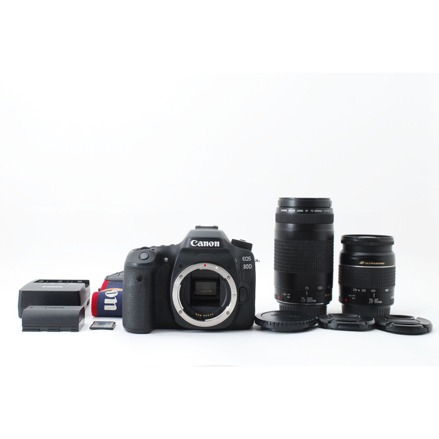 卸売 Canon 標準&望遠ダブルレンズセット 一眼レフカメラ EOS80D Canon