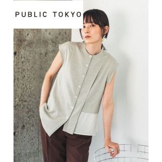 パブリックトウキョウ(PUBLIC TOKYO)の【PUBLIC TOKYO】洗えるリネンライクアシンメトリーシャツ(シャツ/ブラウス(半袖/袖なし))