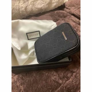 グッチ(Gucci)のグッチ シガレットケース GGキャンバス レザー 革 ブラック (タバコグッズ)