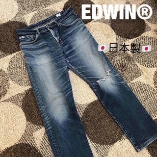 EDWIN - エドウィン　日本製 ストレッチ　テーパード　デニム　33インチ　リメイクに