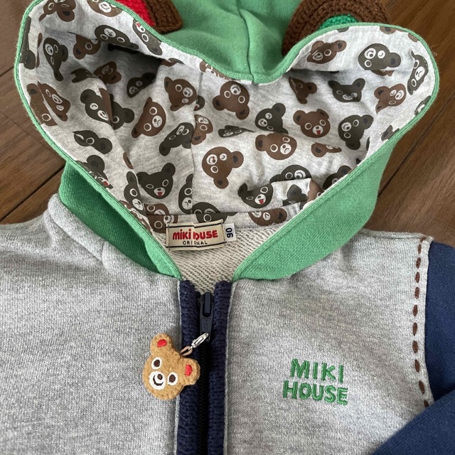 mikihouse(ミキハウス)のmikihouse 耳付きパーカー　90 キッズ/ベビー/マタニティのキッズ服女の子用(90cm~)(ジャケット/上着)の商品写真