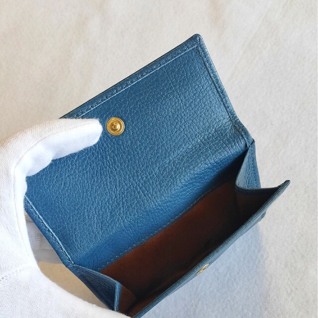 【新品】イルビゾンテ  Wフラップ 二つ折り財布 コンパクト デニムブルー