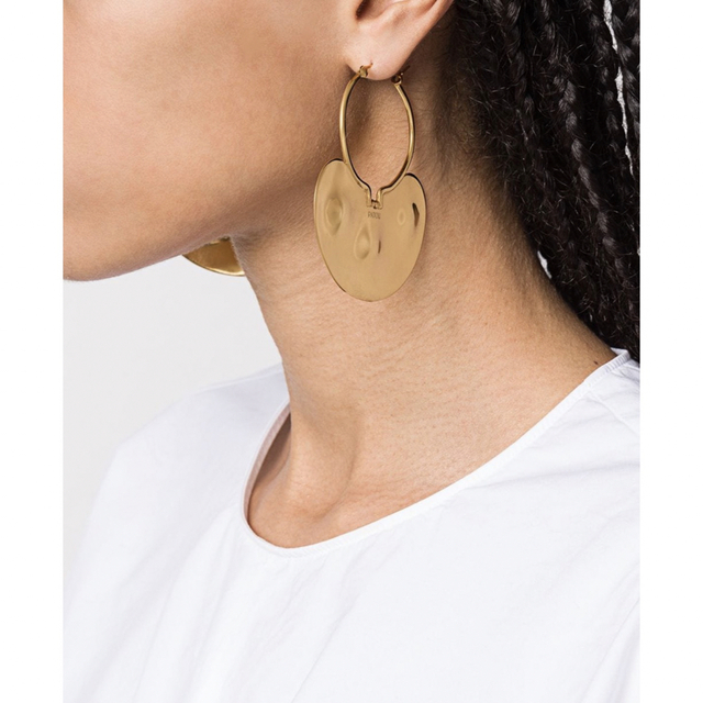 フラワーB ブルーグレイ PATOU ドロップフープピアス - 通販