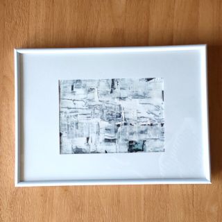 原画【静】抽象画インテリア　絵画　手書き　アートパネル　白黒モノトーン(絵画/タペストリー)
