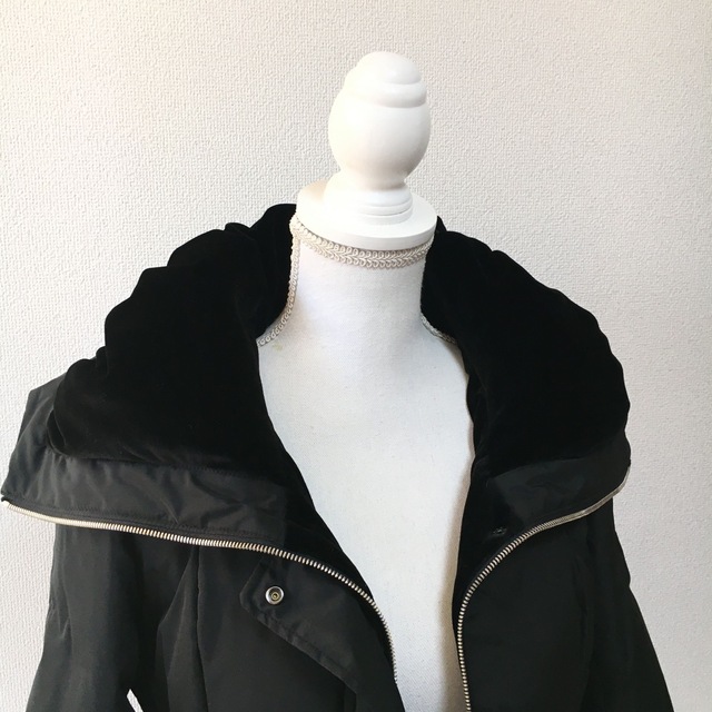 美品 定価14万円 FOXEY フォクシー ベロア ダウン コート ブラック