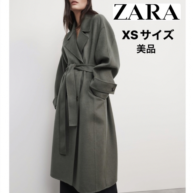 ZARA(ザラ)のZARA チェスターコート グリーン カーキ ウール レディースのジャケット/アウター(チェスターコート)の商品写真