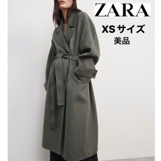 ZARA ザラ　チェスターコート　ブラウン　カーキー　チャック　ロングコート