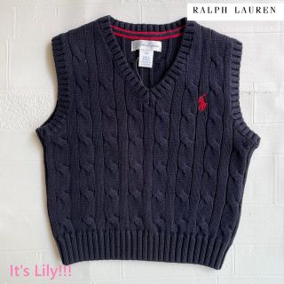 ラルフローレン(Ralph Lauren)の新作入荷 ラルフローレン  18m85cm  ケーブルコットン ベスト　紺(Ｔシャツ)