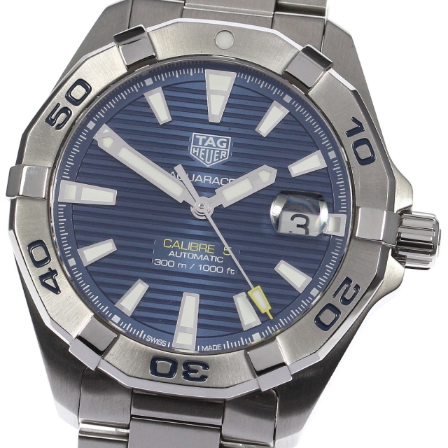 最愛 アクアレーサー HEUER】タグホイヤー ☆良品★箱・保証書付き【TAG - Heuer TAG キャリバー5 メンズ_717600 自動巻き WBD2112-0 デイト 腕時計(アナログ)