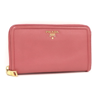 プラダ(PRADA)のPRADA ラウンドファスナー長財布 サフィアーノ レザー ピンク 1M0506(財布)