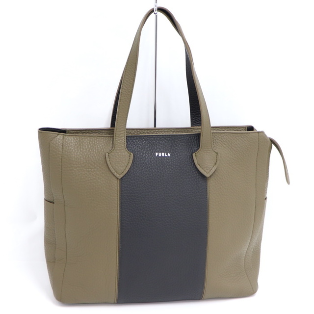 FURLA メンズ トートバッグ MAN ESSENTIAL レザー カーキ