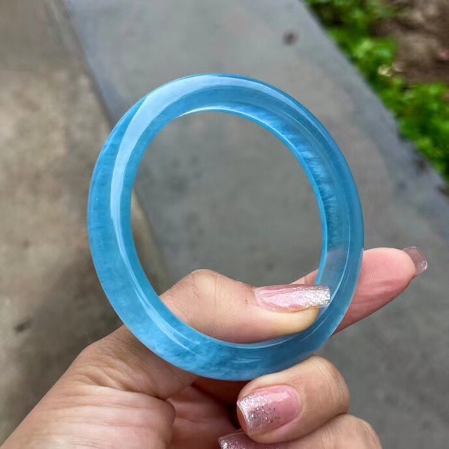 天然】アクアマリン バングル 58mm アクセサリー 天然】アクアマリン バングル 58mm アクセサリー
