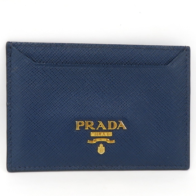 PRADA カードケース 名刺入れ ブルー レザー 1MC208