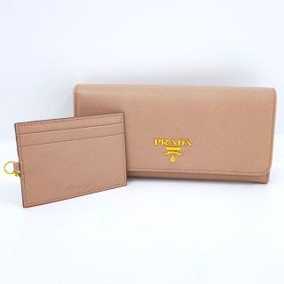 プラダ(PRADA)のPRADA 二つ折り長財布 サフィアーノレザー ベージュ 1MH132(財布)