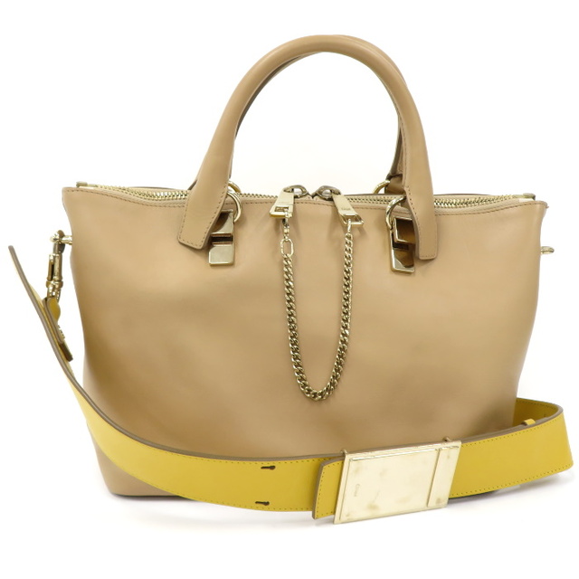 Chloe 2WAYショルダーバッグ ベイリー レザー ベージュ イエロー 『5年
