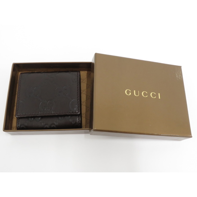 Gucci(グッチ)のGUCCI コインケース グッチシマ レザー ブラウン 162350 メンズのファッション小物(コインケース/小銭入れ)の商品写真