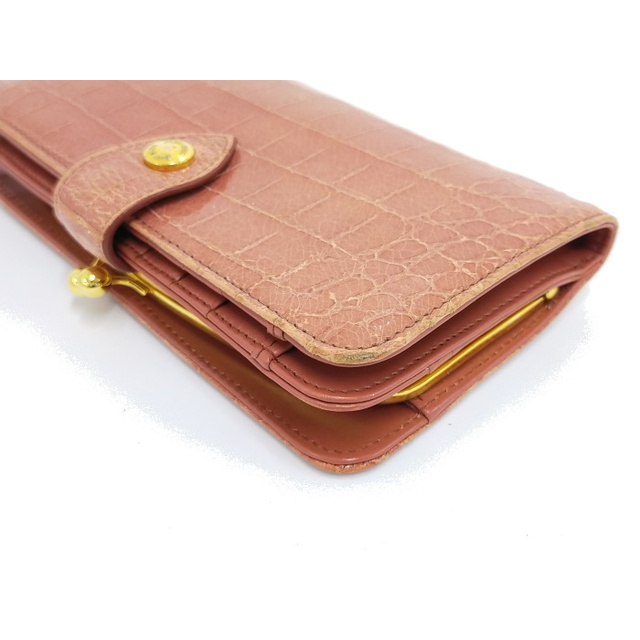 miumiu(ミュウミュウ)のMIUMIU がま口長財布 クロコ型押し レザー ピンク レディースのファッション小物(財布)の商品写真