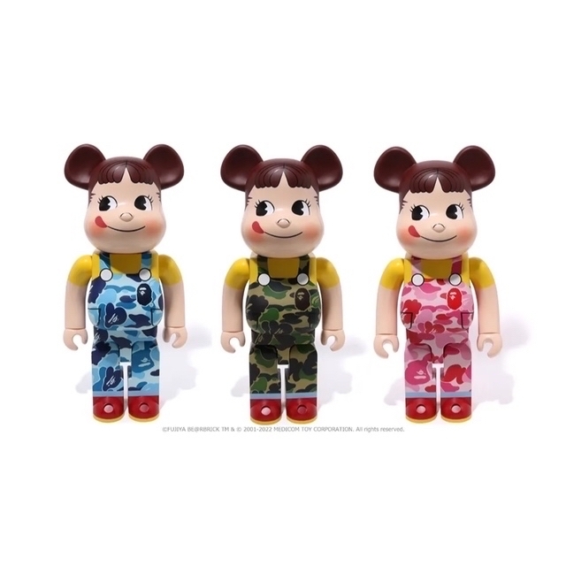 MEDICOM TOY(メディコムトイ)のBE＠RBRICK  BAPE(R) × ペコちゃん 1000% グリーン ハンドメイドのおもちゃ(フィギュア)の商品写真