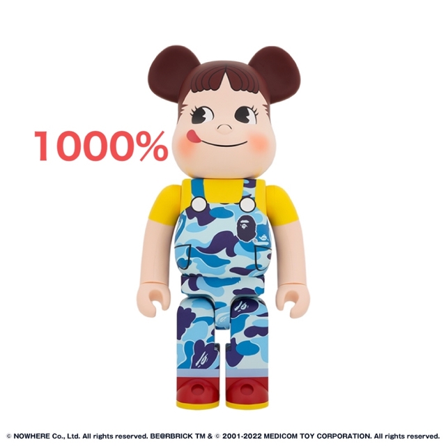 BE@RBRICK  BAPE(R) × ペコちゃん 1000% ブルー