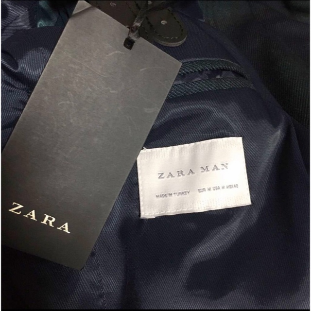 ZARA(ザラ)の半額以下 着心地抜群 ZARA MAN チェック スタンドカラー コート メンズのジャケット/アウター(チェスターコート)の商品写真