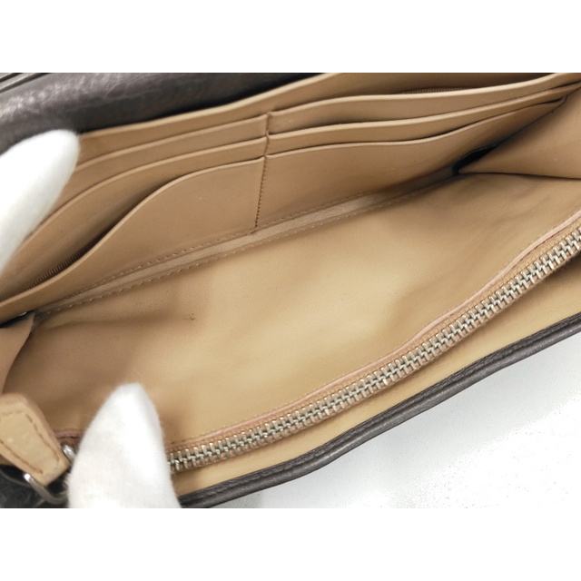 PRADA(プラダ)のPRADA 二つ折り長財布 ギャザー レザー メタリックグレー レディースのファッション小物(財布)の商品写真