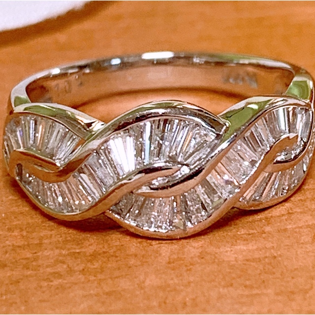 春先取りの 美品❣️D1.00CT✨プラチナバケットダイヤリング プラチナ