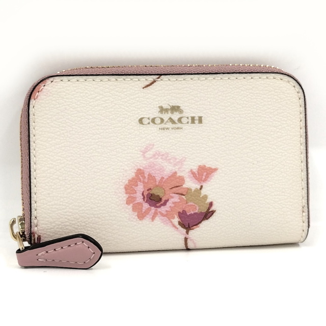COACH コインケース 小銭入れ フローラルプリント 花柄 PVC ピンク