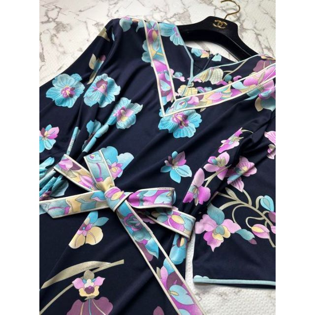 LEONARD - ✨極美品✨ 現行品 レオナール 七分丈 ワンピース 花柄