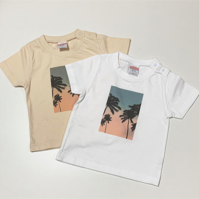 petit main(プティマイン)のpalm tree T shirts 半額SALE キッズ/ベビー/マタニティのキッズ服男の子用(90cm~)(Tシャツ/カットソー)の商品写真