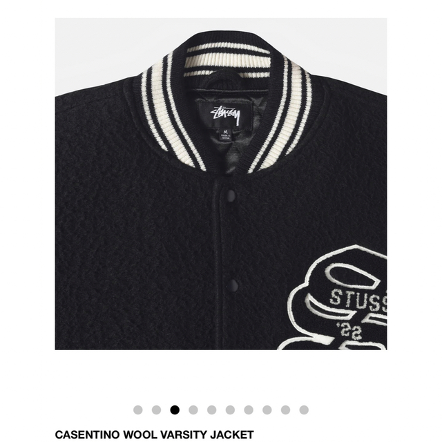 STUSSY - STUSSY CASENTINO WOOL VARSITY JACKET 黒 Mの通販 by ゆうた's shop