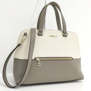 フルラ(Furla)のFURLA 2WAYショルダーバッグ バイカラー グレー オフホワイト(その他)