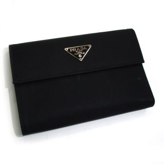 プラダ(PRADA)のPRADA 三つ折り コンパクト財布 ナイロン ブラック 1M0510(財布)