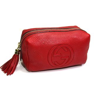 グッチ(Gucci)のGUCCI コスメポーチ ソーホー インターロッキング G フリンジ レザー(ポーチ)