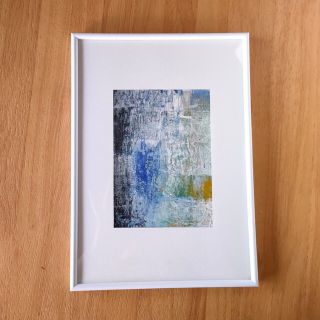 原画【sea】抽象画インテリア　絵画　手書き　現代アートパネル　青黄黒白(絵画/タペストリー)