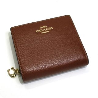 コーチ(COACH)のCOACH ペブルド レザー C チャーム スナップ ラウンド ジップ(財布)